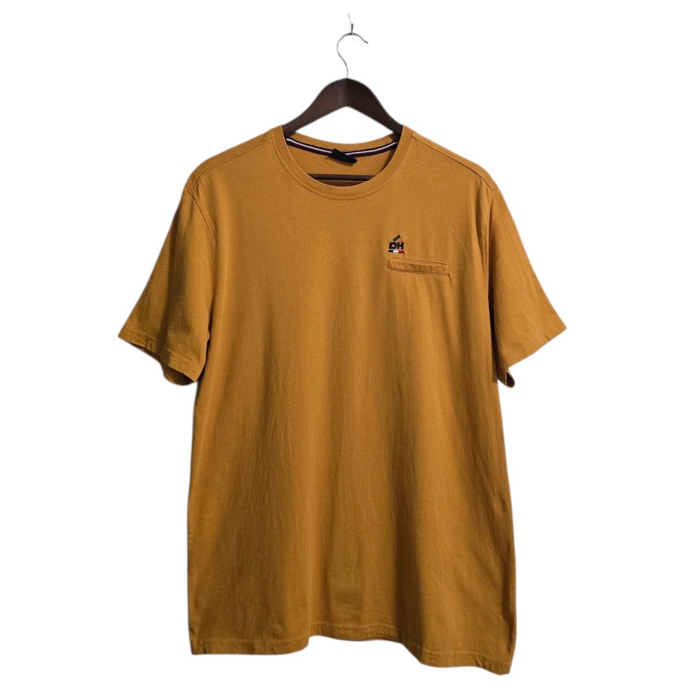 Daniel Hechter Paris Welt Pocket Short Sleeve Tee Shirt In Mustard Yellow Sz L